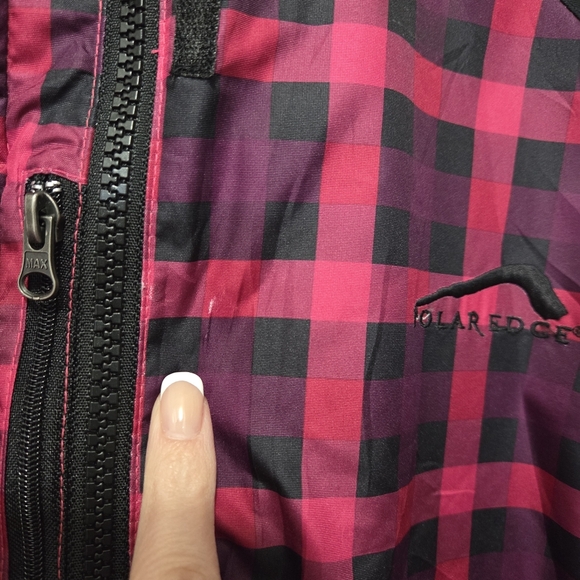 Polar Edge Women Nylon Fleece-lined Pink & Black Plaid Ski Jacket Size Medium - Picture 7 of 16